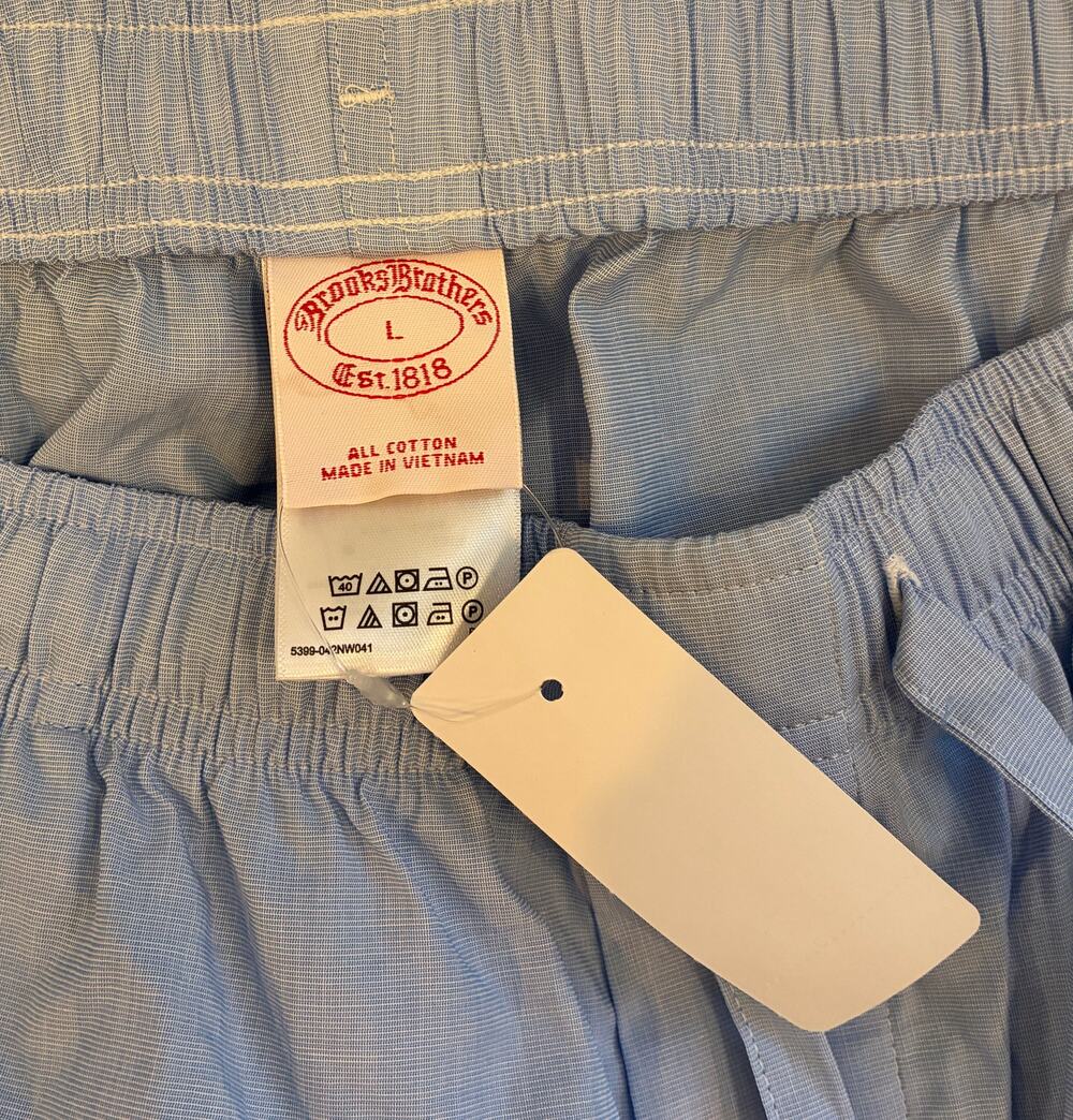 Brooks Brothers Mens Pajama Lounge Pants Light Blue Large NWT
